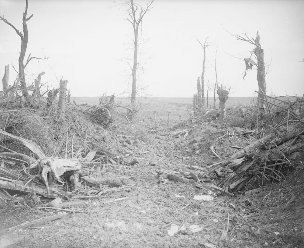 One of the roads of Flers in ruins. Battle of Flers-Courcelette. 15 September 1916.